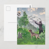 Carte Postale Chasse avec Allemand À poils durs Pointer Tapestry (Devant / Derrière)