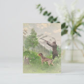 Carte Postale Chasse avec pointeur À poils durs allemand (Debout devant)