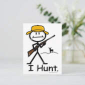 Carte Postale Chasse : cerf : fusil (Debout devant)