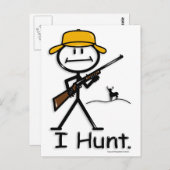 Carte Postale Chasse : cerf : fusil (Devant / Derrière)