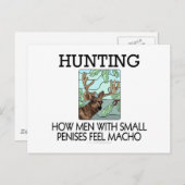 Carte Postale Chasse. Comment les hommes avec de petits pénis se (Devant / Derrière)