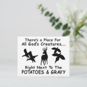 CARTE POSTALE CHASSE DE CERF, DE CANARD ET DE PHÉASANT (Debout devant)