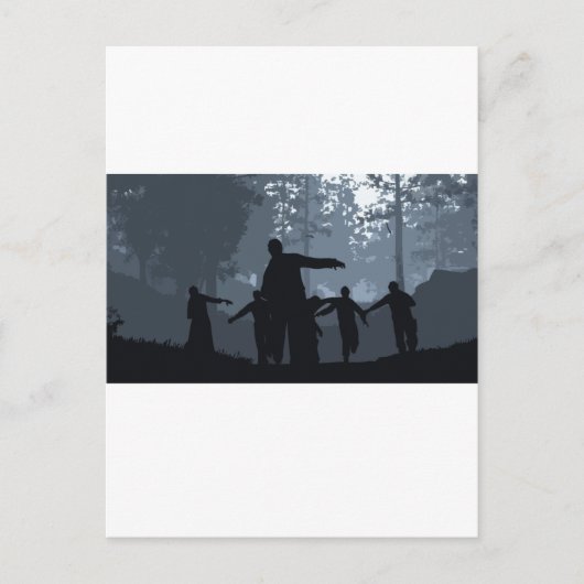 Carte Postale Chasse de zombi dans la forêt (Devant)