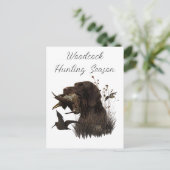 Carte Postale Chasse en laine avec pointeur À poils durs alleman (Debout devant)