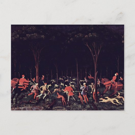 Carte Postale Chasse En Nuit Par Uccello Paolo (Qualité Supérieu (Devant)