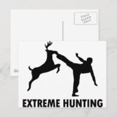 Carte Postale Chasse extrême Deer Karate Kick (Devant / Derrière)