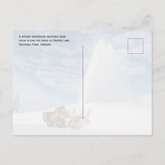 Carte Postale Chasse-neige dégageant la route, parc national du  (Dos)