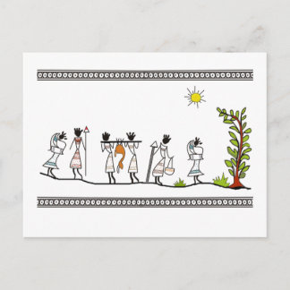 Carte Postale chasse_people_saura_Indian_Tribal_Peinture