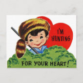 Carte Postale Chasse Rétro Pour Votre Coeur (Devant)