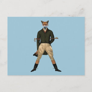 Carte Postale Chasse vintage au renard