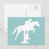 Carte Postale Chasseur Cheval et cavalier (blanc) (Devant / Derrière)