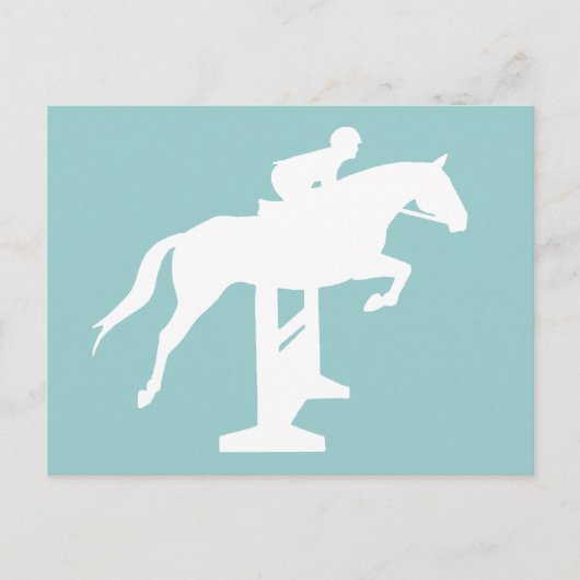 Carte Postale Chasseur Cheval et cavalier (blanc) (Devant)