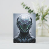 Carte Postale Chasseur de drones Cyberpunk Sci-fi Assassin (Debout devant)