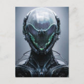 Carte Postale Chasseur de drones Cyberpunk Sci-fi Assassin (Devant)