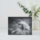 Carte Postale Chasseur d'ours blanc sur la glace dans l'eau (Debout devant)