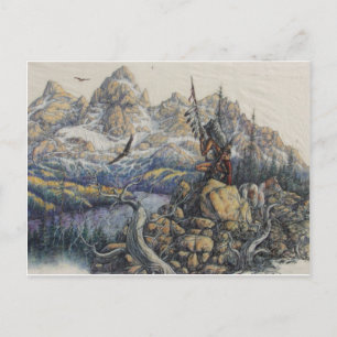 Carte Postale Chasseur indien américain