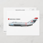 Carte Postale chasseur soviétique MiG-17F Fresco (Devant / Derrière)