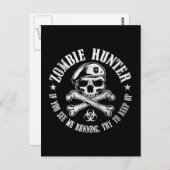 Carte Postale chasseur zombie mort-vivant (Devant / Derrière)