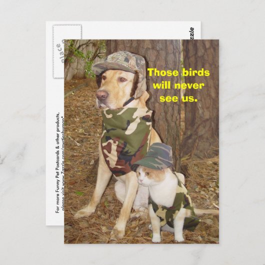 Carte Postale Chasseurs camouflés (Devant / Derrière)