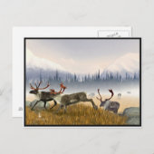 Carte Postale Chasseurs Dans La Poisson (Caribou) (Devant / Derrière)