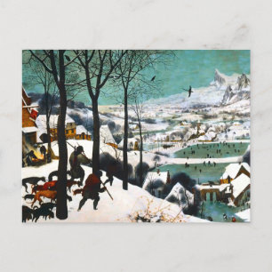 Carte Postale Chasseurs dans le paysage de neige Pieter Bruegel