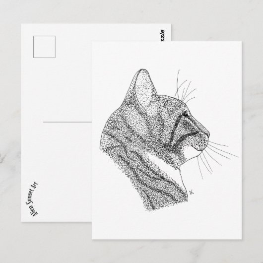 Carte Postale chat (Devant / Derrière)