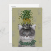 Carte Postale Chat à ananas (Devant / Derrière)
