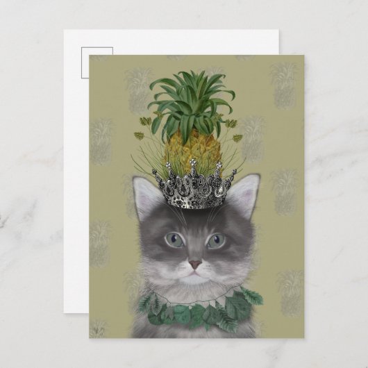Carte Postale Chat à ananas (Devant / Derrière)