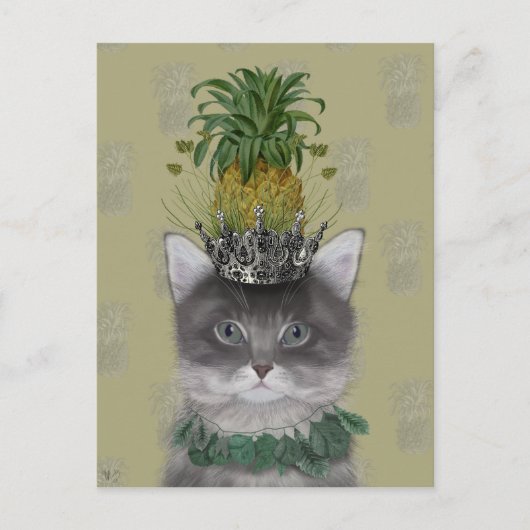Carte Postale Chat à ananas (Devant)
