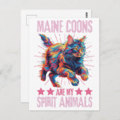 Carte Postale Chat à capuchon Maine coloré (Devant / Derrière)