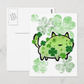 Carte Postale Chat à Clover Vert (Devant / Derrière)