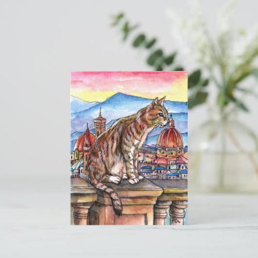 Carte Postale Chat à Florence (Debout devant)