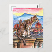 Carte Postale Chat à Florence (Devant / Derrière)