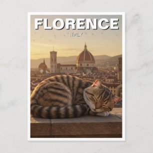 Carte Postale Chat à Florence Italie Duomo Voyage