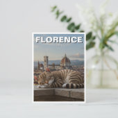 Carte Postale Chat à Florence Italie Duomo Voyage (Debout devant)