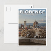 Carte Postale Chat à Florence Italie Duomo Voyage (Devant / Derrière)