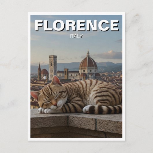 Carte Postale Chat à Florence Italie Duomo Voyage (Devant)