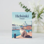 Carte Postale Chat à Helsinki en Finlande (Debout devant)