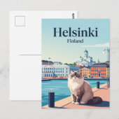 Carte Postale Chat à Helsinki en Finlande (Devant / Derrière)