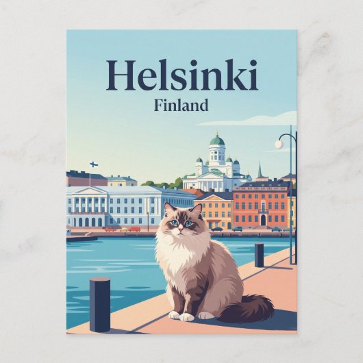 Carte Postale Chat à Helsinki en Finlande (Devant)