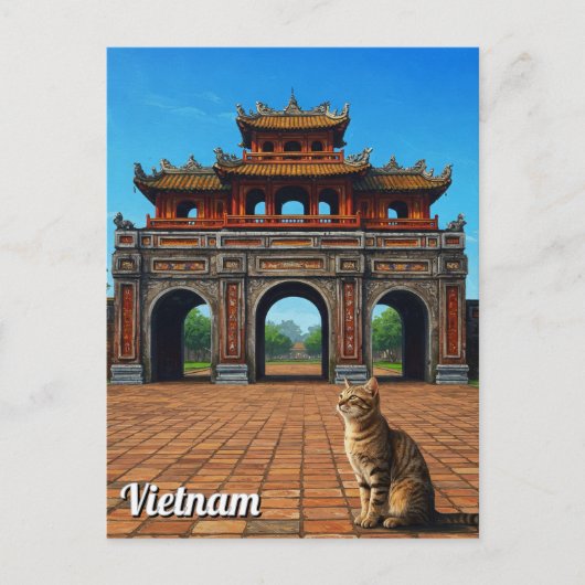 Carte Postale Chat à Hue Imperial City Viêt Nam Voyage (Devant)