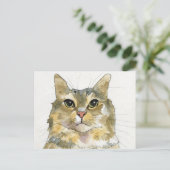 Carte Postale Chat à l'aquarelle (Debout devant)