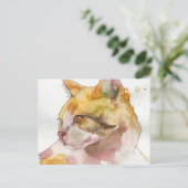 Carte Postale Chat à l'aquarelle (Debout devant)