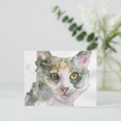Carte Postale Chat à l'aquarelle (Debout devant)