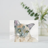 Carte Postale Chat à l'aquarelle (Debout devant)