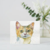 Carte Postale Chat à l'aquarelle (Debout devant)