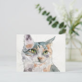 Carte Postale Chat à l'aquarelle (Debout devant)