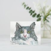 Carte Postale Chat à l'aquarelle (Debout devant)