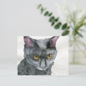 Carte Postale Chat à l'aquarelle (Debout devant)