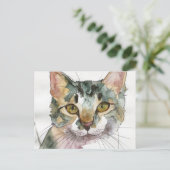 Carte Postale Chat à l'aquarelle (Debout devant)